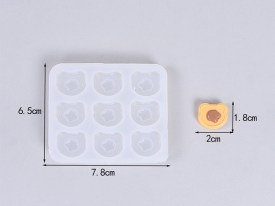 Molde silicona waxmelt 9 ositos galletitas con dulce
